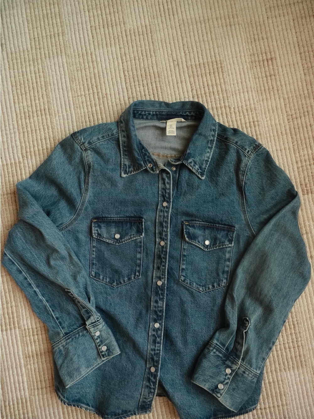 H&M Dark Blue Denim Shirt Jacket